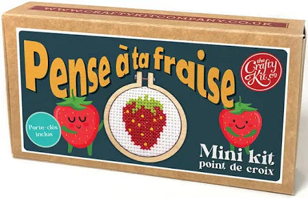 Mini kit point de croix Pense à ta fraise