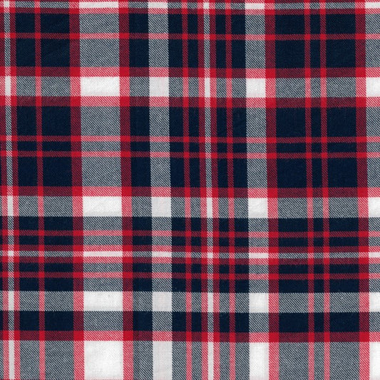 Flanelle à carreaux, navy | 10 cm