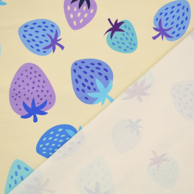 Jersey coton bio imprimé fraises, Atelier-53