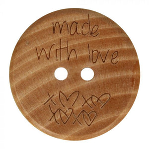 Boutons en bois 'Made with love'