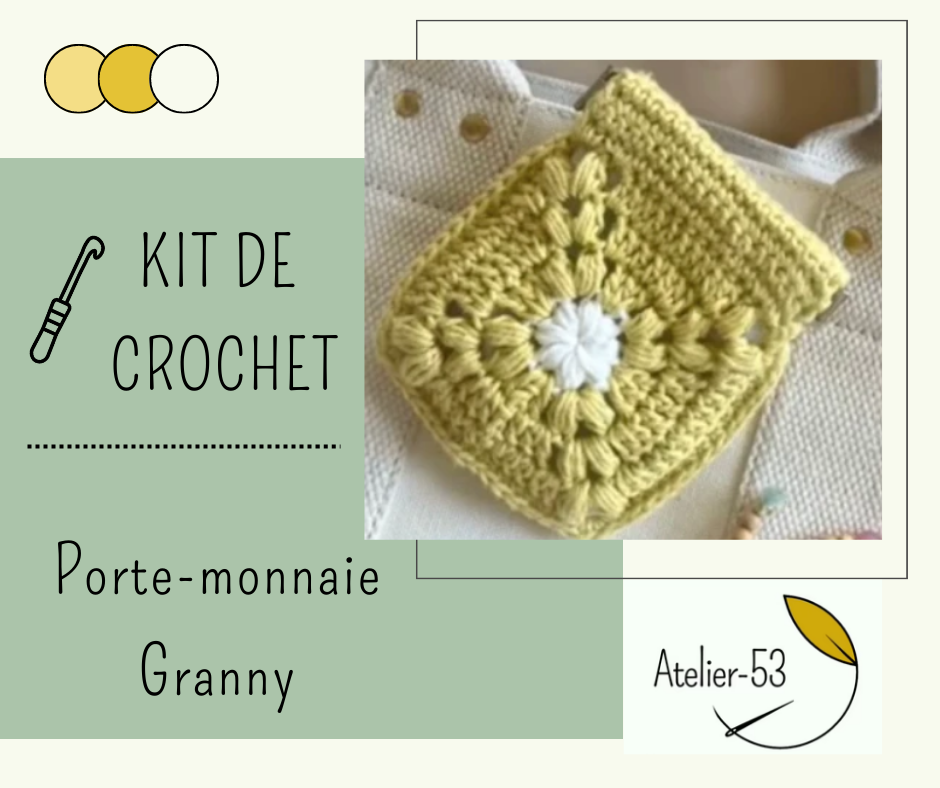 Kit de crochet (intermédiaire) - Porte-monnaie Granny