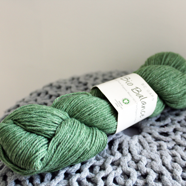 Mélange laine & coton, vert - Bio Balance | 50 gr