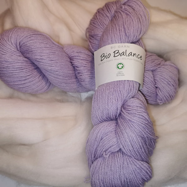 Mélange laine & coton, violet clair - Bio Balance | 50 gr