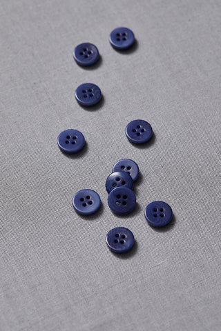 Bouton en corozo, bleu - 11 mm