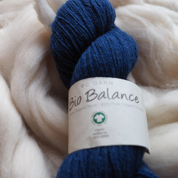 Mélange laine & coton, bleu - Bio Balance | 50 gr