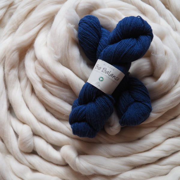 Mélange laine & coton, bleu - Bio Balance | 50 gr