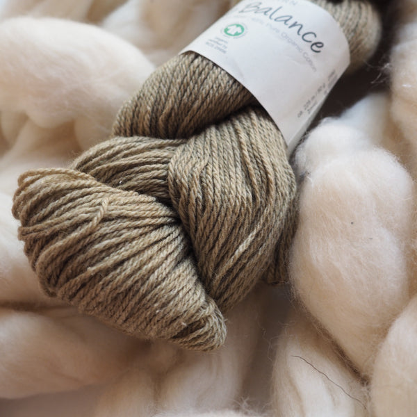 Mélange laine & coton, kaki clair - Bio Balance | 50 gr