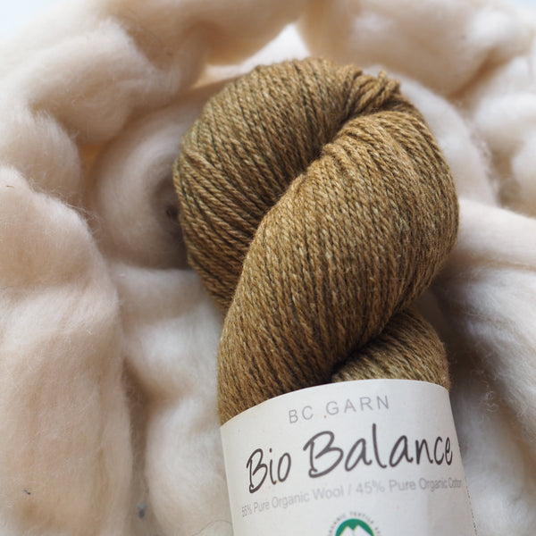 Mélange laine & coton, vert olive - Bio Balance | 50 gr