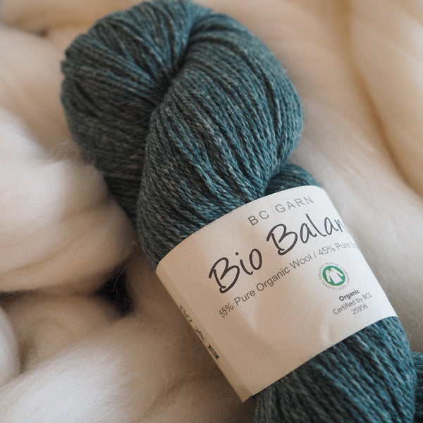Mélange laine & coton, pin bleu - Bio Balance | 50 gr