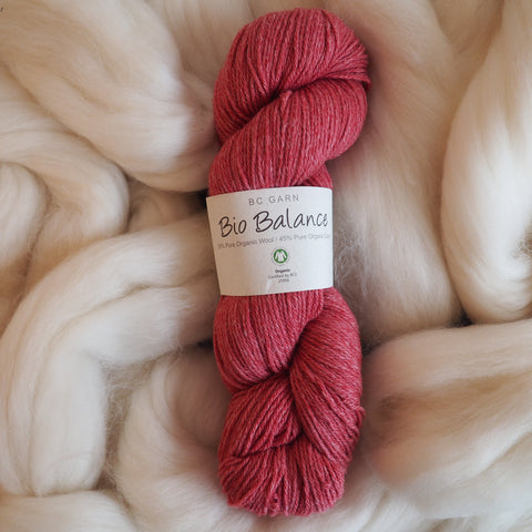 Mélange laine & coton, groseille - Bio Balance | 50 gr
