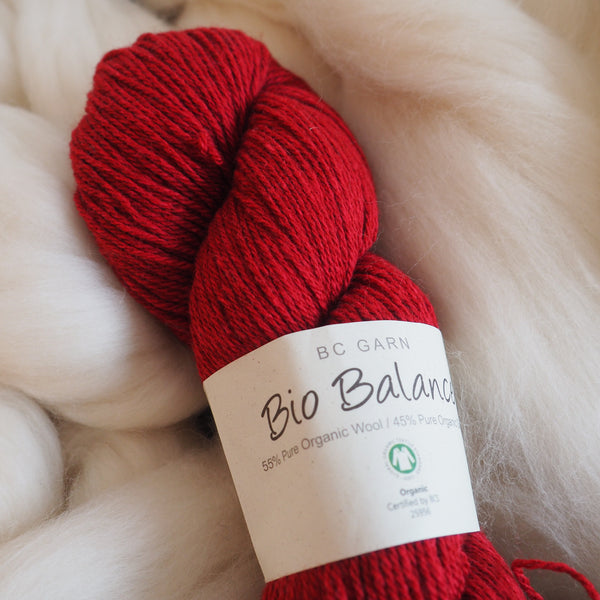 Mélange laine & coton, rouge - Bio Balance | 50 gr