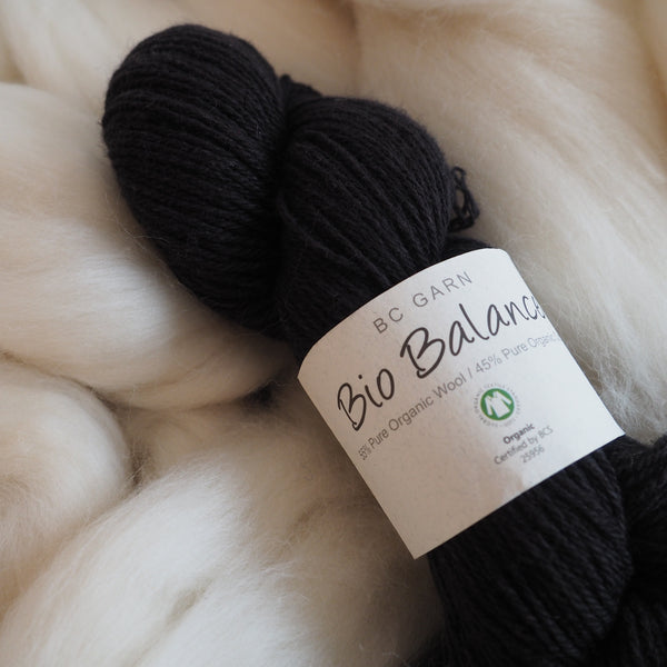 Mélange laine & coton, noir - Bio Balance | 50 gr