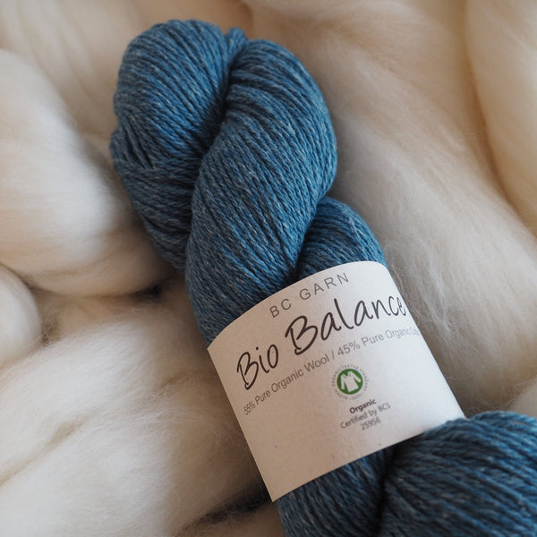 Mélange laine & coton, bleu océan - Bio Balance | 50 gr