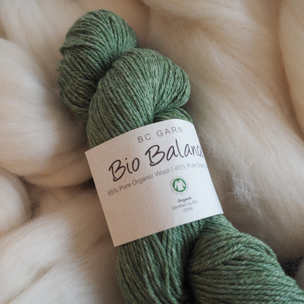 Mélange laine & coton, vert - Bio Balance | 50 gr