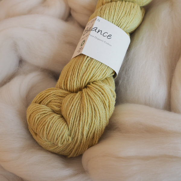 Mélange laine & coton, jaune/vert citron - Bio Balance | 50 gr