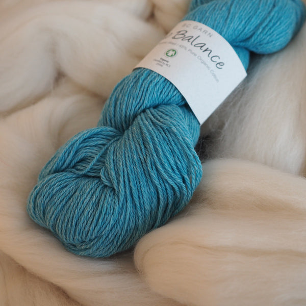 Mélange laine & coton, turquoise - Bio Balance | 50 gr