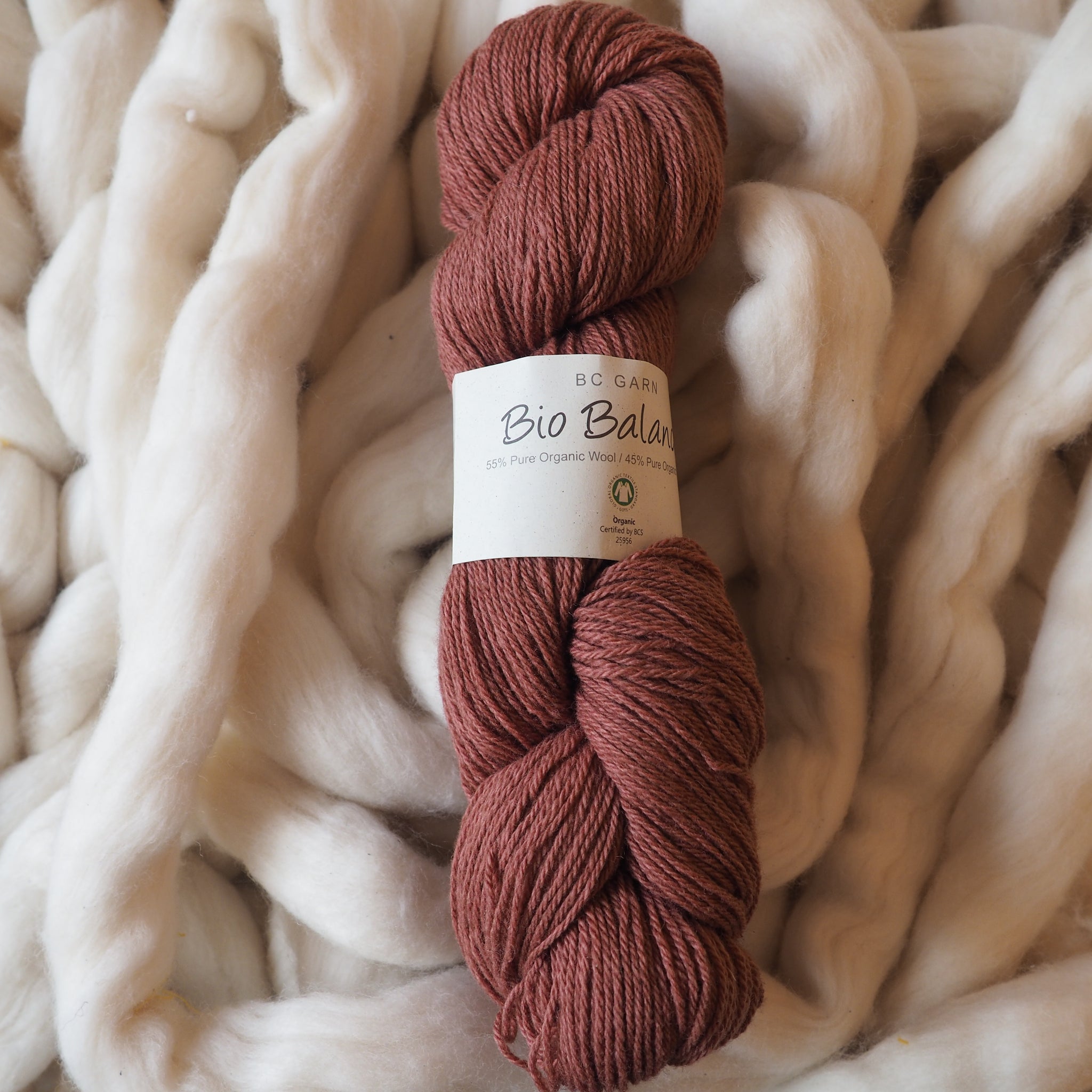 Mélange laine & coton, "vieux rouge" - Bio Balance | 50 gr