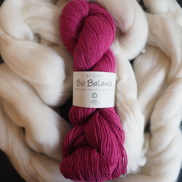 Mélange laine & coton, fushia - Bio Balance | 50 gr