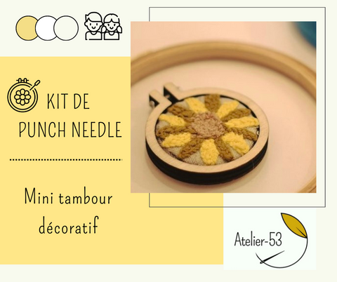 Kit de punch needle (débutant) - Mini tambour décoratif
