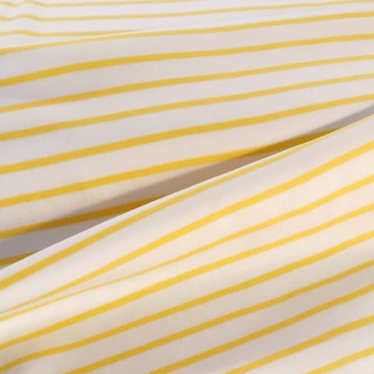 Jersey-interlock coton bio écru rayé jaune, Atelier-53