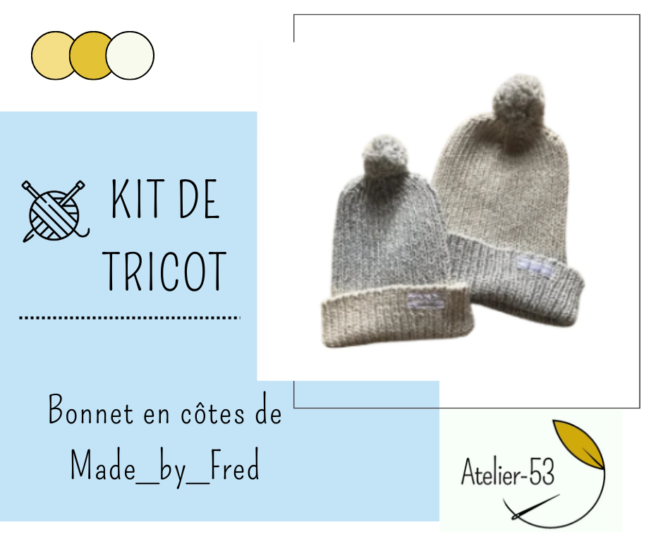 Kit de tricot (intermédiaire) - Bonnet en côtes de Made_by_Fred