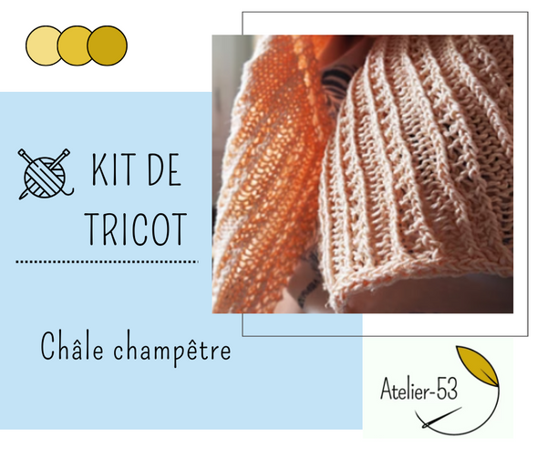 Kit de tricot (confirmé) - Châle champêtre