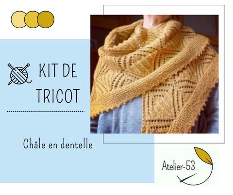 Kit de tricot (confirmé) - Châle en dentelle