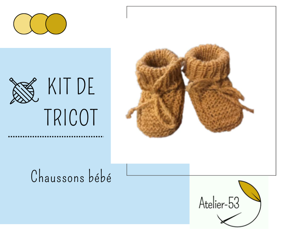 Kit de tricot Bébé (confirmé) - Chaussons bébé