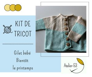 Kit de tricot Bébé (confirmé) - Gilet bébé Bientôt le printemps