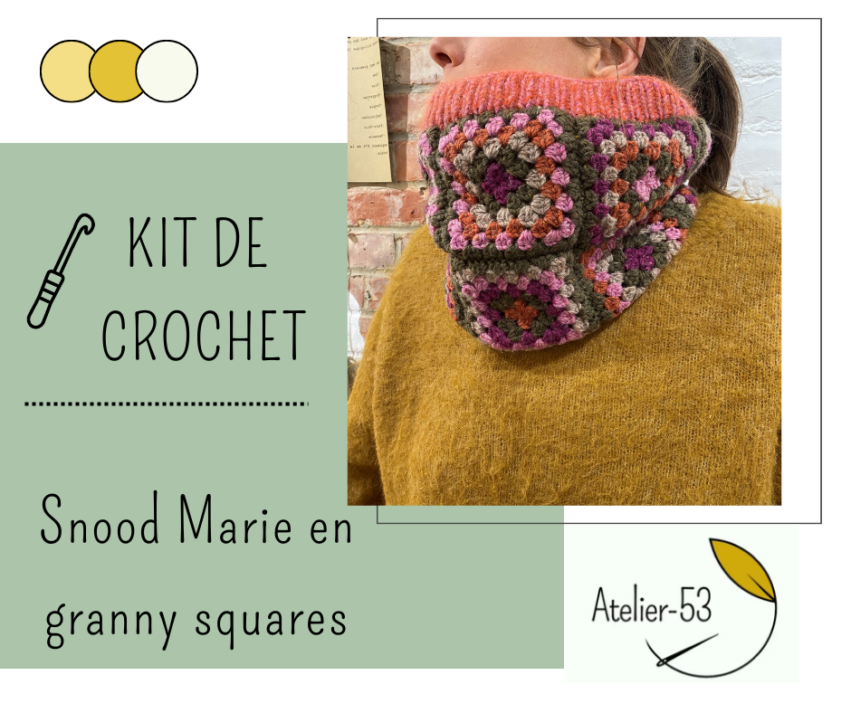 Kit de crochet (intermédiaire) - Snood Marie en granny squares