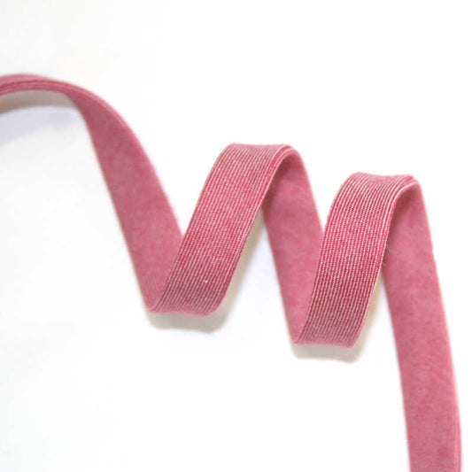 Biais chambray framboise | 10 cm