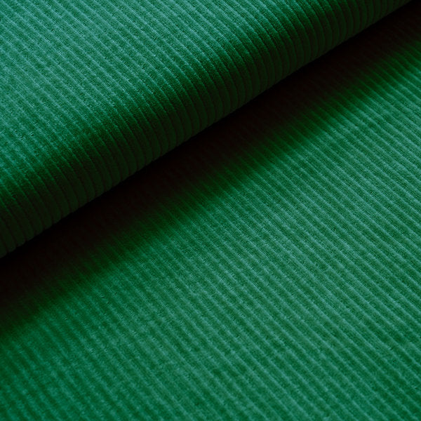 Velours côtelé doux extensible 'vert flash' | 10 cm