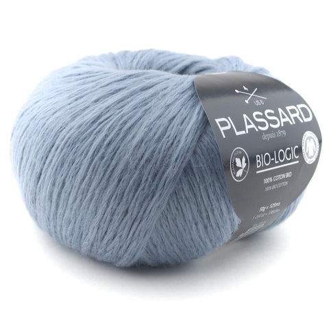 Coton 'duveteux" bleu gris - Bio-Logic | 50 gr