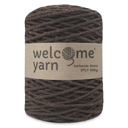 Corde en coton recyclé 3PLY 4 mm/160 m, "Chocolat" - 500 gr
