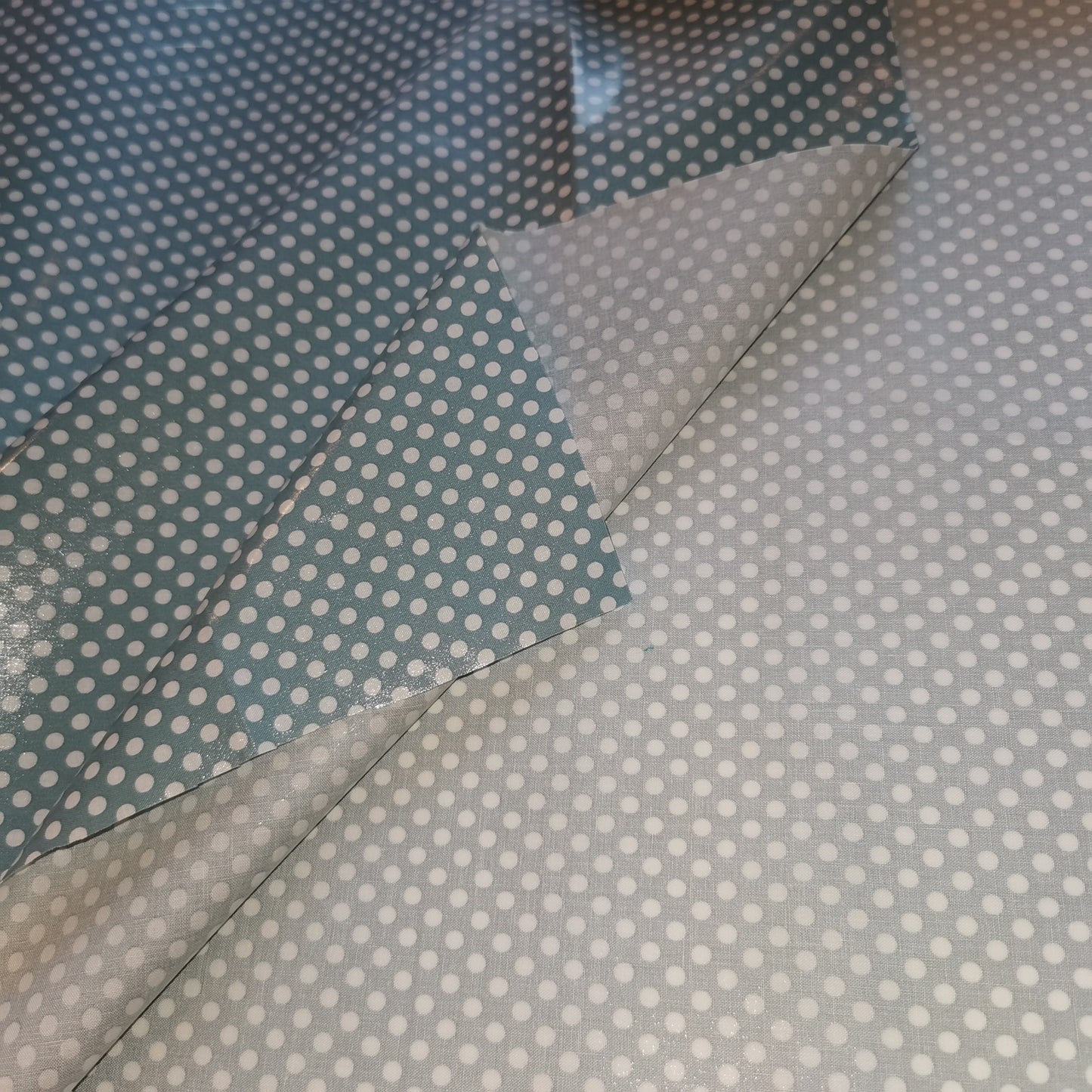 PUL/Coton bio laminé bleu "Pois" | 10 cm