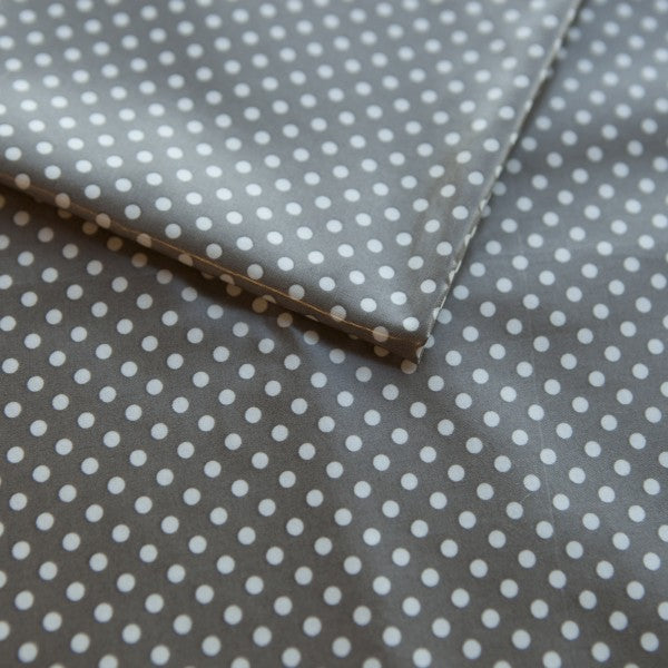 Tissu PUL coton bio laminé gris à pois, Atelier-53