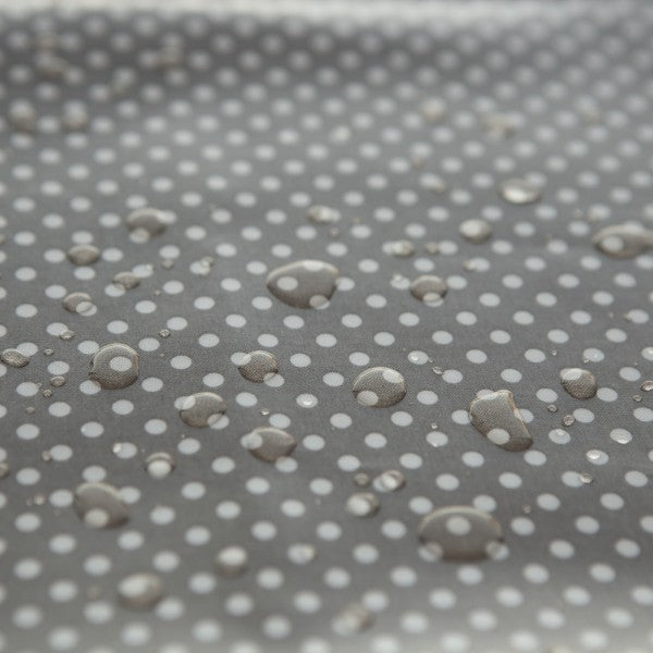PUL/Coton bio laminé gris "Pois" | 10 cm