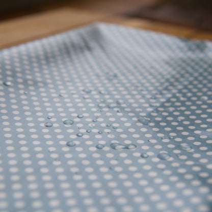 PUL/Coton bio laminé bleu "Pois" | 10 cm