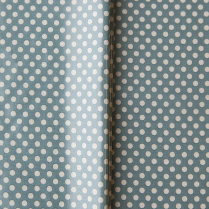 PUL/Coton bio laminé bleu "Pois" | 10 cm