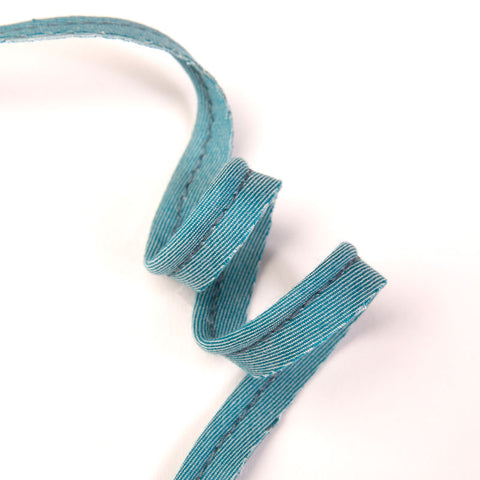 Passepoil chambray turquoise | 10 cm